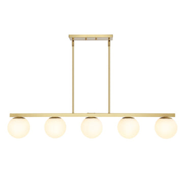 Luca Parisian 45.5" Modern Glam Iron Globe Linear LED Pendant - JONATHAN Y